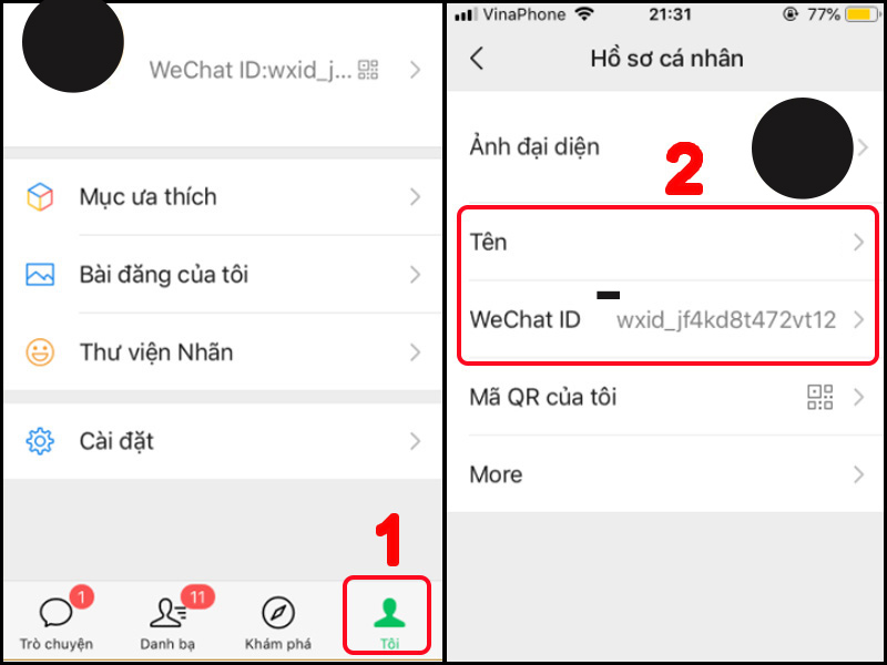 Thay đổi ID WeChat